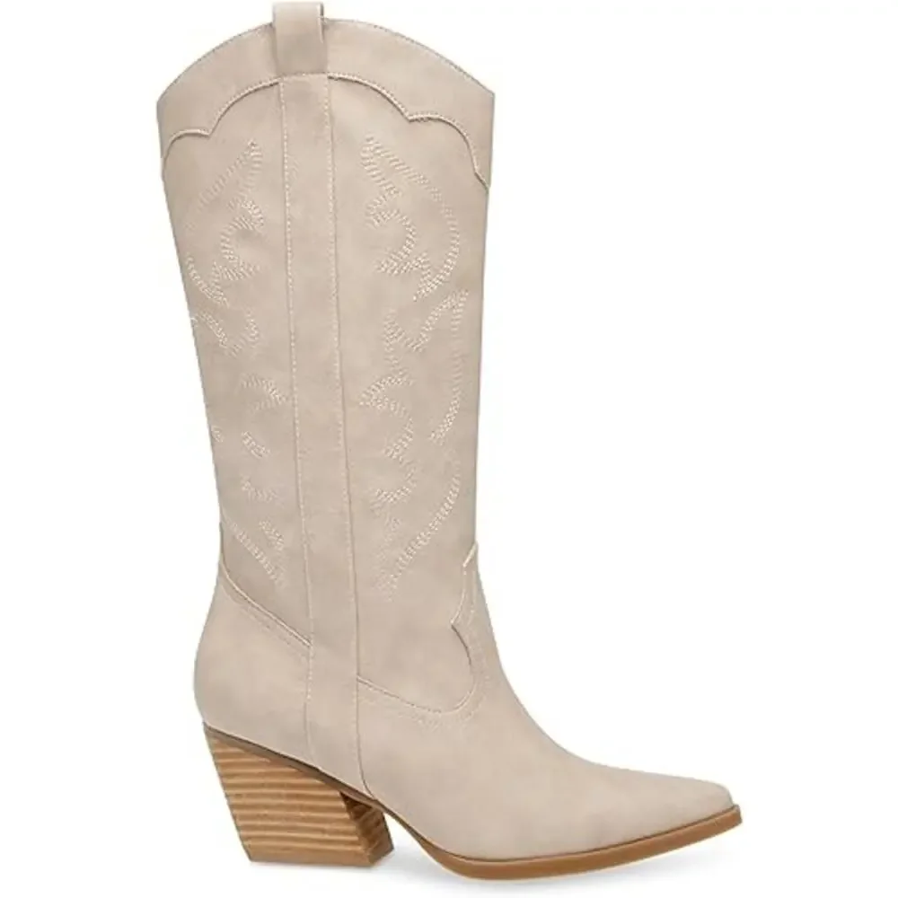 NEW DV Dolce Vita Women's Kindred Tall Pull On Cowboy Boots Stone Size 11M